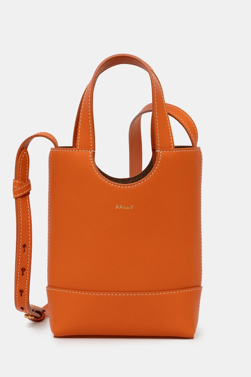 Bally poseta de piele culoarea portocaliu, WAE069