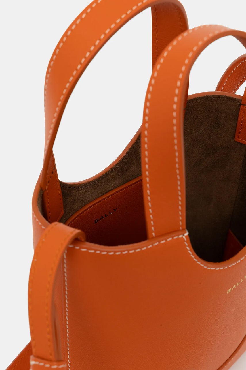 Δερμάτινη τσάντα Bally χρώμα: πορτοκαλί, WAE069 φωτογραφία