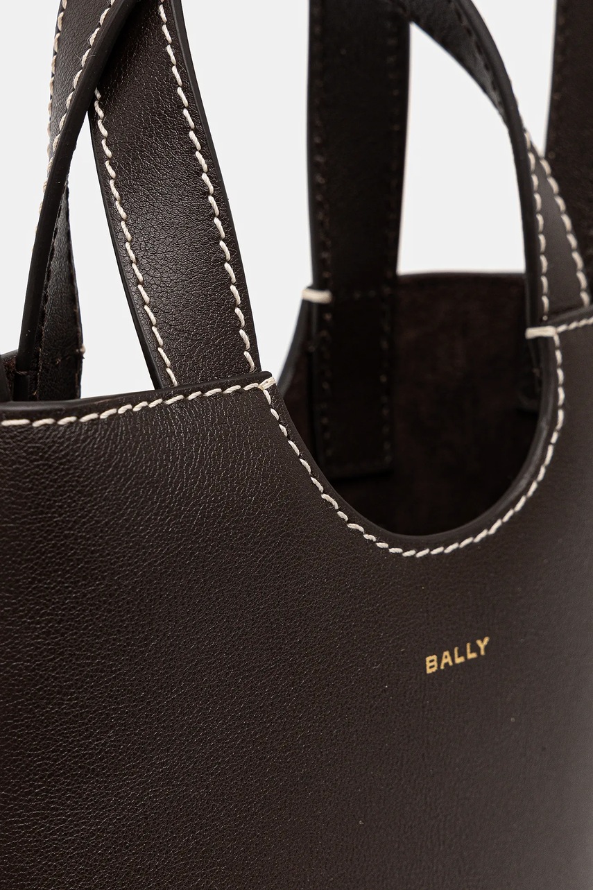 Δερμάτινη τσάντα Bally χρώμα: καφέ, WAE069 φωτογραφία