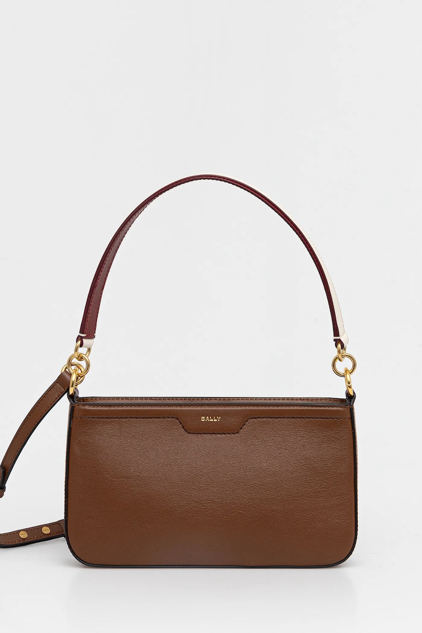 Bally geanta de piele culoarea maro, WAM03V