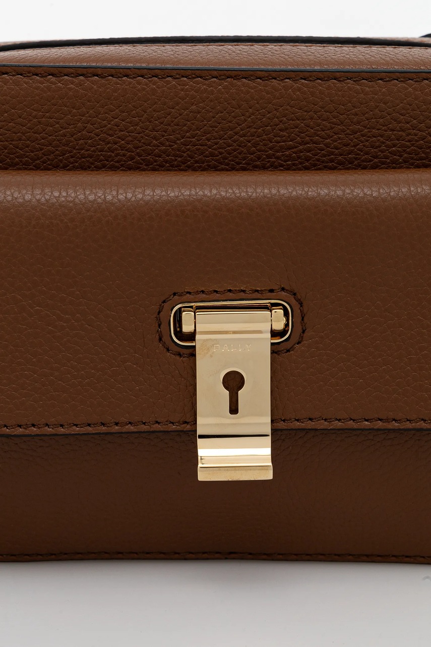 Δερμάτινη τσάντα Bally χρώμα: καφέ, WAC03U φωτογραφία