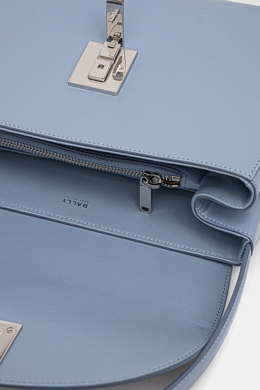 Δερμάτινη τσάντα Bally χρώμα: μπλε, WAH01Q φωτογραφία