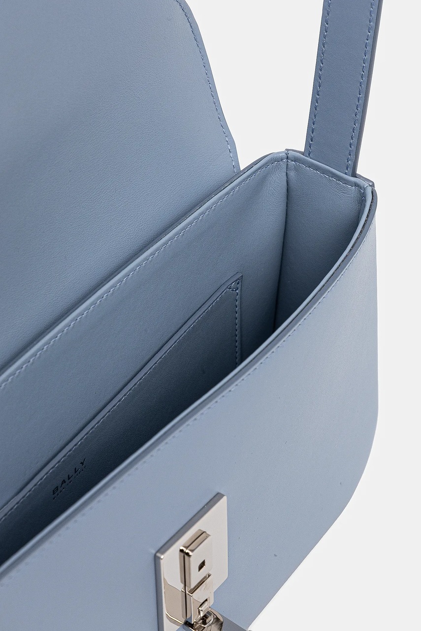Δερμάτινη τσάντα Bally χρώμα: μπλε, WAS02X φωτογραφία