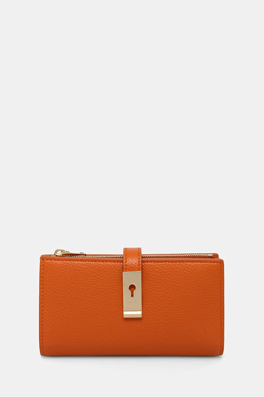 Bally portofel de piele femei, culoarea portocaliu, WLW02H Bally portofel de piele femei, culoarea portocaliu, WLW02H