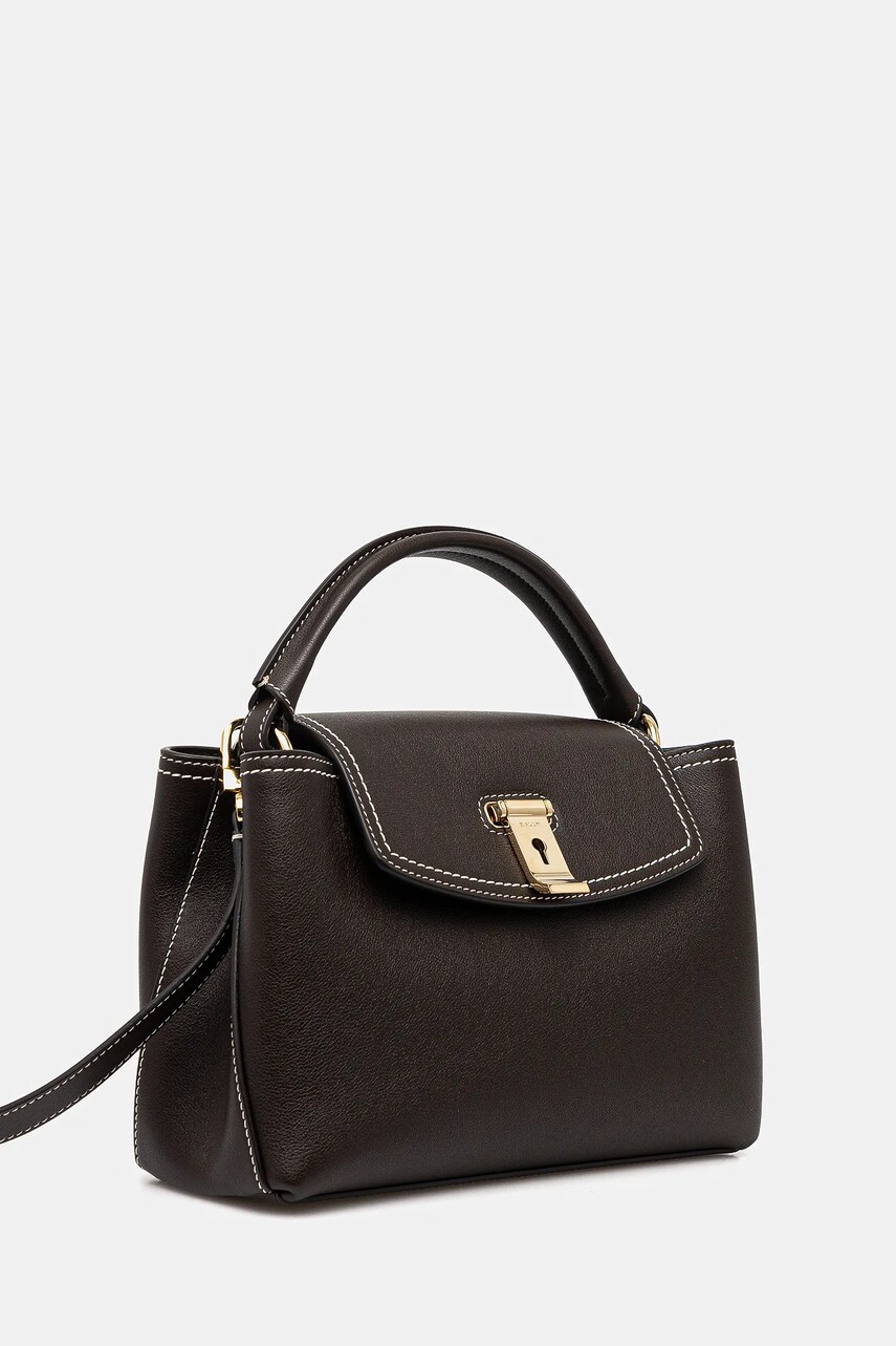 Кожаная сумочка Bally цвет коричневый WAH010 Кожаная сумочка Bally цвет коричневый WAH010