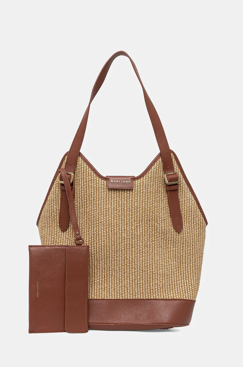 Kabelka Marciano Guess RAFFIA béžová barva, 5GGZ20 7333A