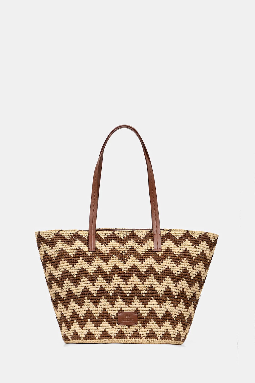 Missoni poseta Big Tote Raffia culoarea bej, MI10065R