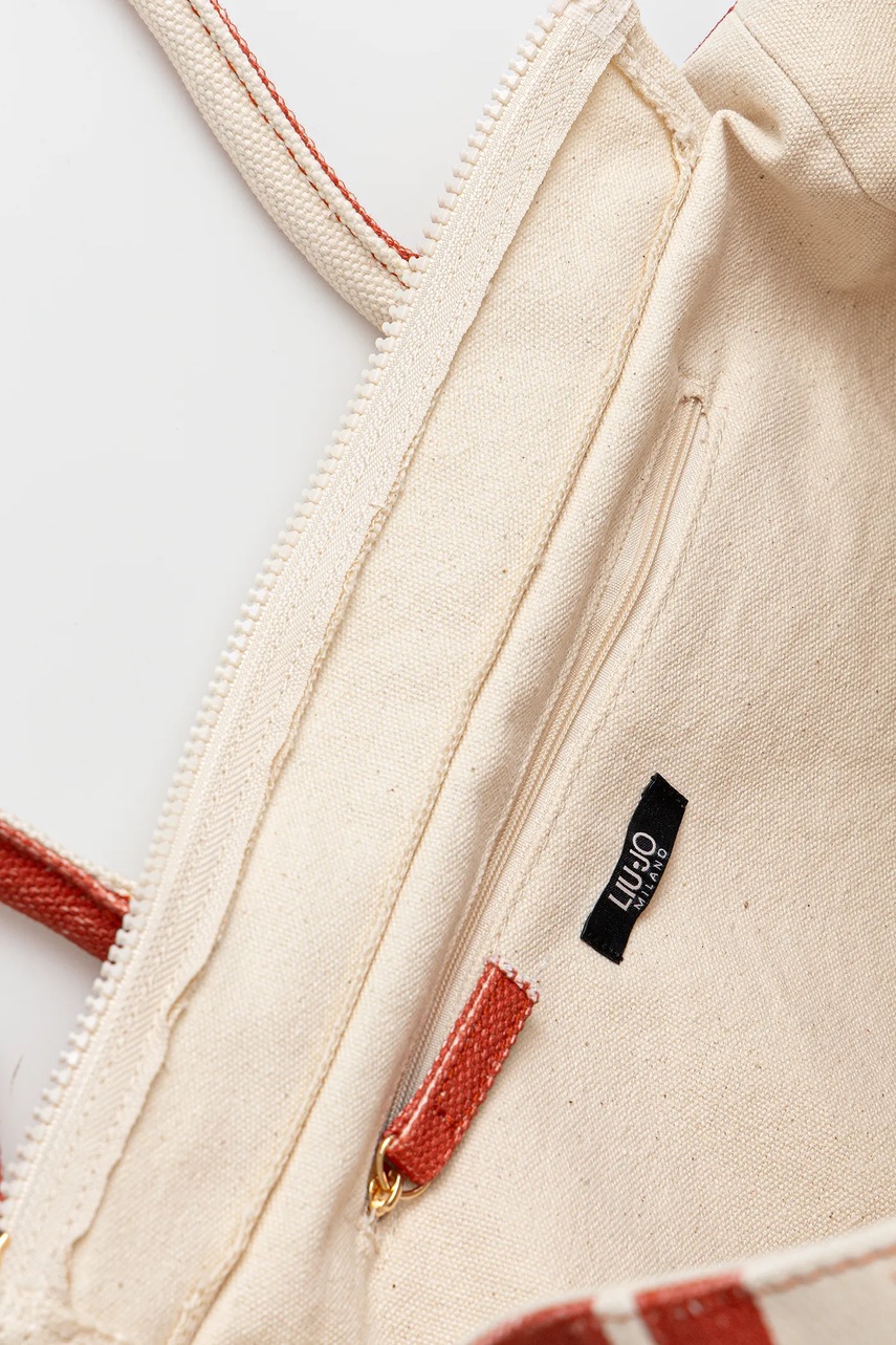 Βαμβακερή τσάντα Liu Jo χρώμα: μπεζ, VA5208.T6948 φωτογραφία