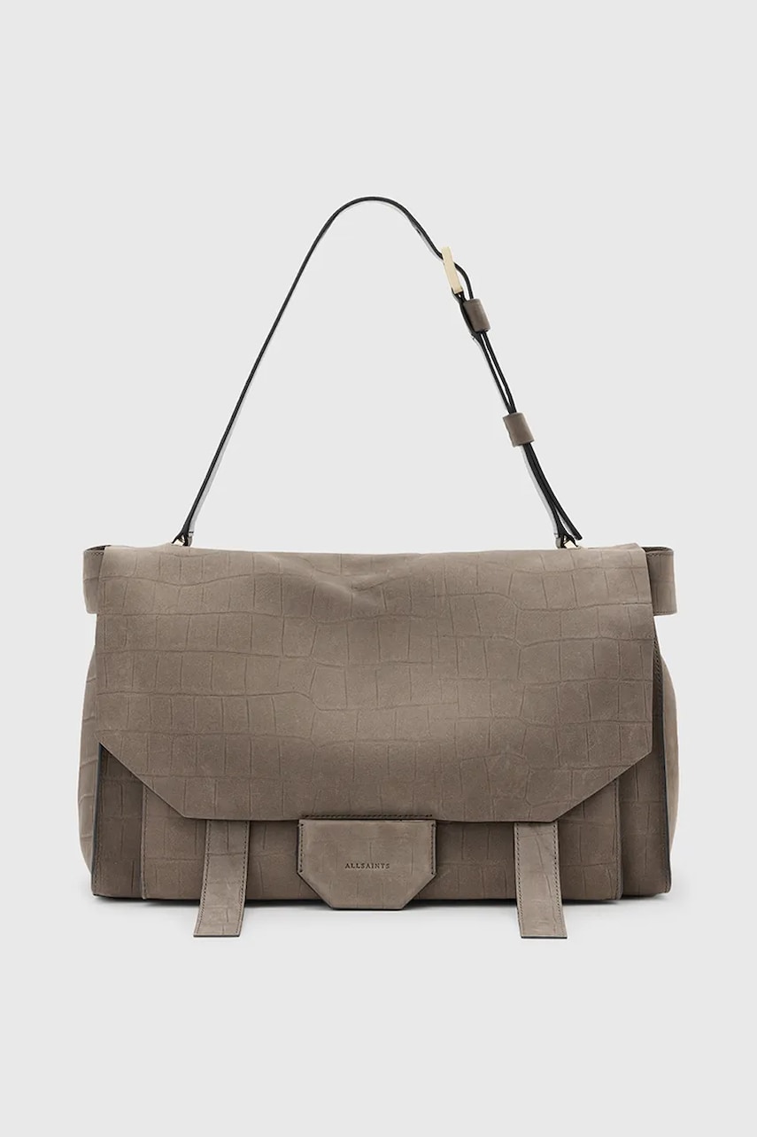 AllSaints geantă de piele URSA culoarea maro, W036XC AllSaints geantă de piele URSA culoarea maro, W036XC
