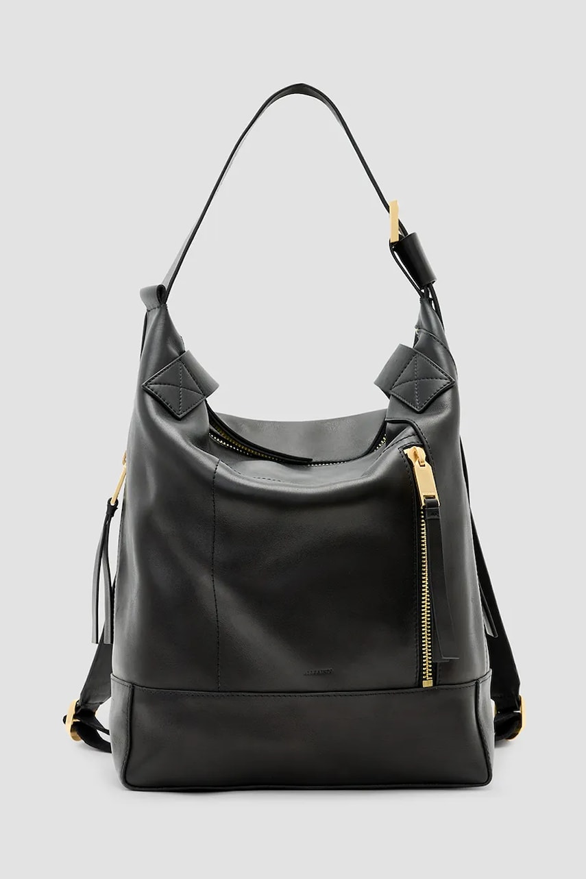AllSaints poseta de piele ALBA culoarea negru, W246XC AllSaints poseta de piele ALBA culoarea negru, W246XC