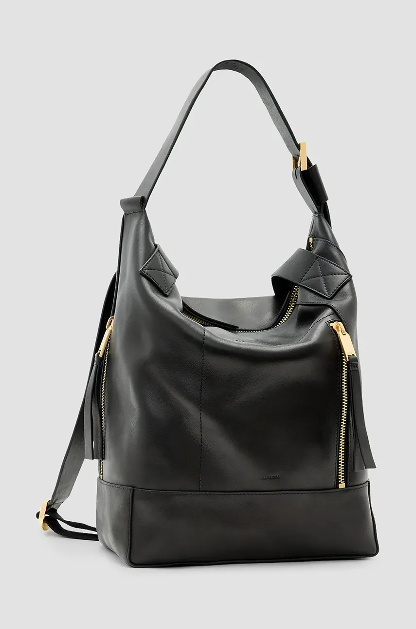 Кожаная сумочка AllSaints ALBA цвет чёрный W246XC Кожаная сумочка AllSaints ALBA цвет чёрный W246XC