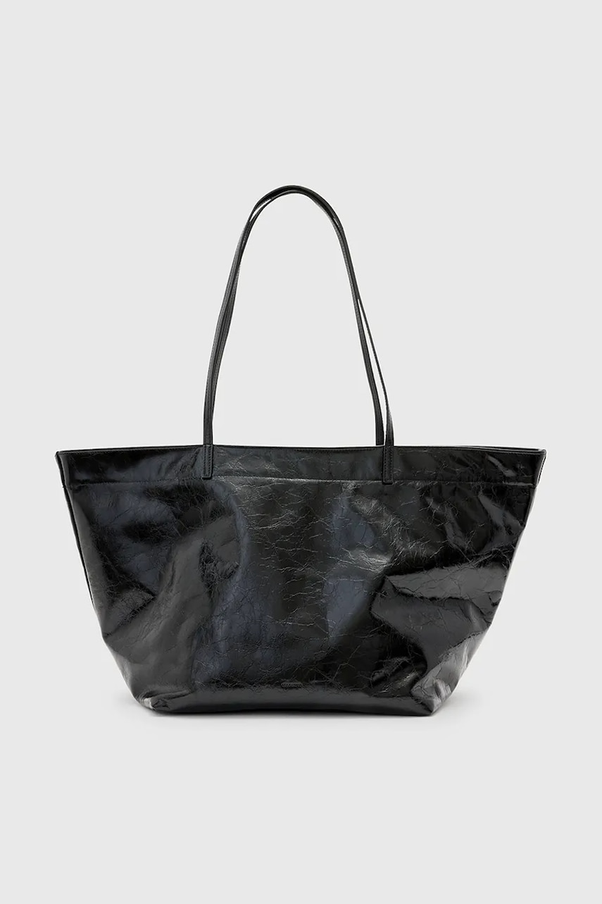 Levně Kožená kabelka AllSaints SERAFINA černá barva, W123XC