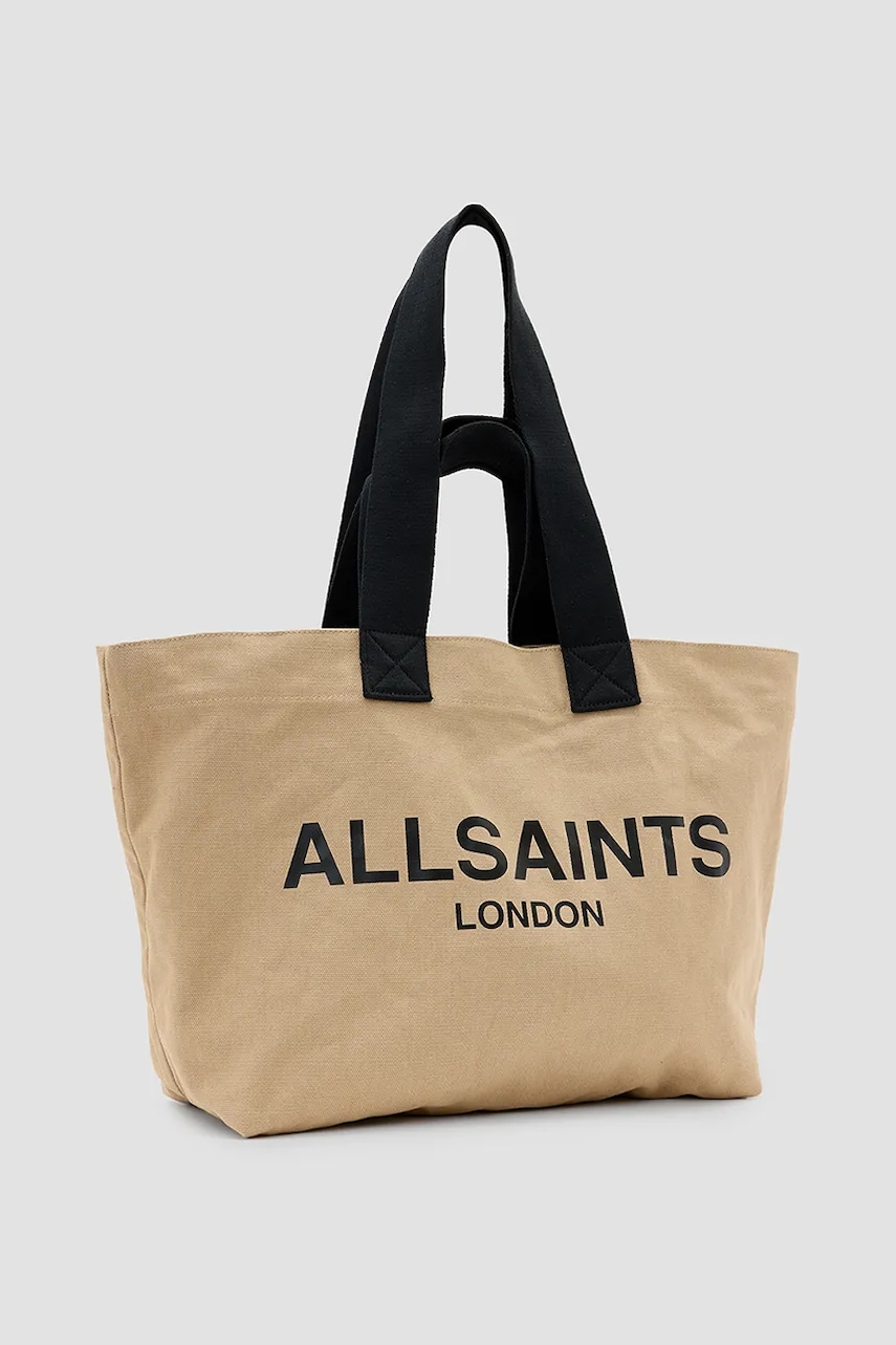 Хлопковая сумка AllSaints ALI цвет бежевый W163XA Хлопковая сумка AllSaints ALI цвет бежевый W163XA