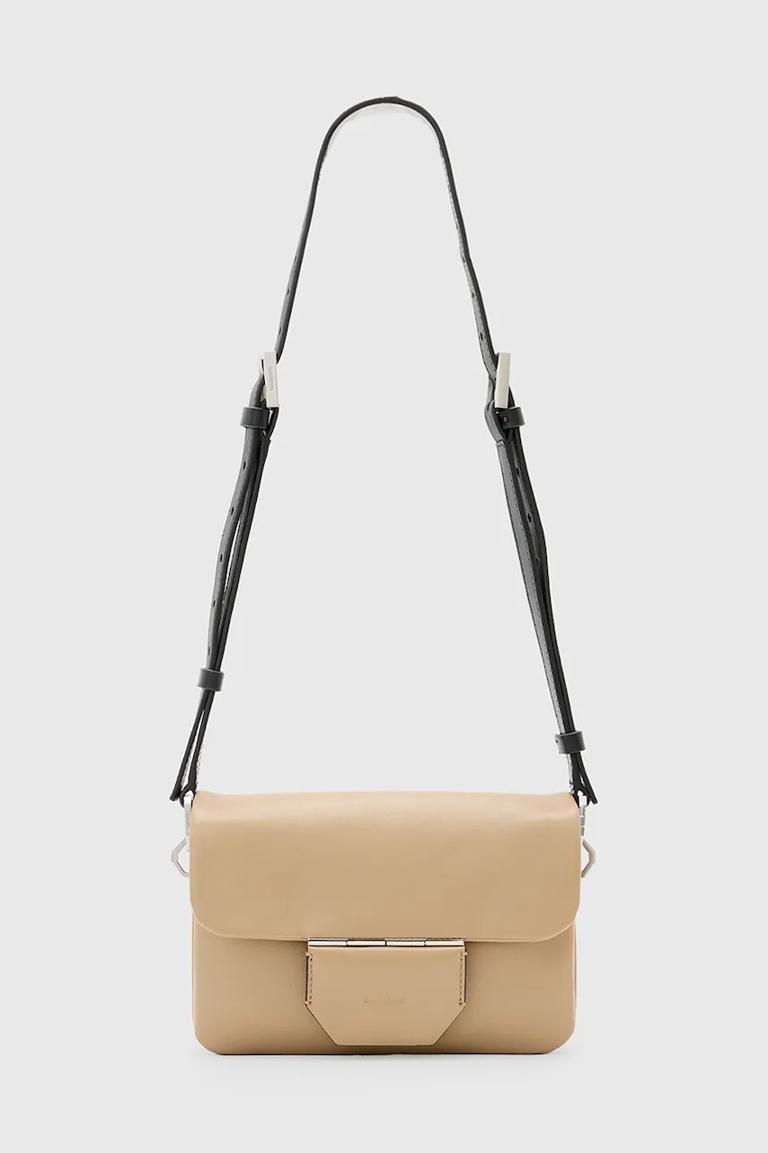 AllSaints poseta de piele JUPITER culoarea bej, W263XC