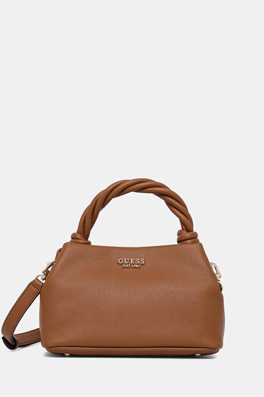 Levně Kabelka Guess SANSA hnědá barva, HWNG84 76110