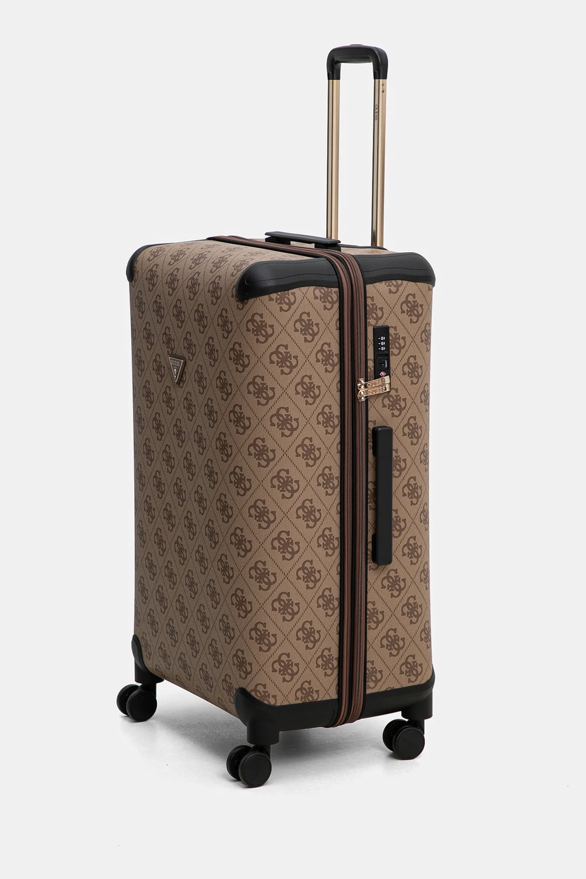 Βαλίτσα Guess BERTA χρώμα: μπεζ, TWOB86 88988 φωτογραφία