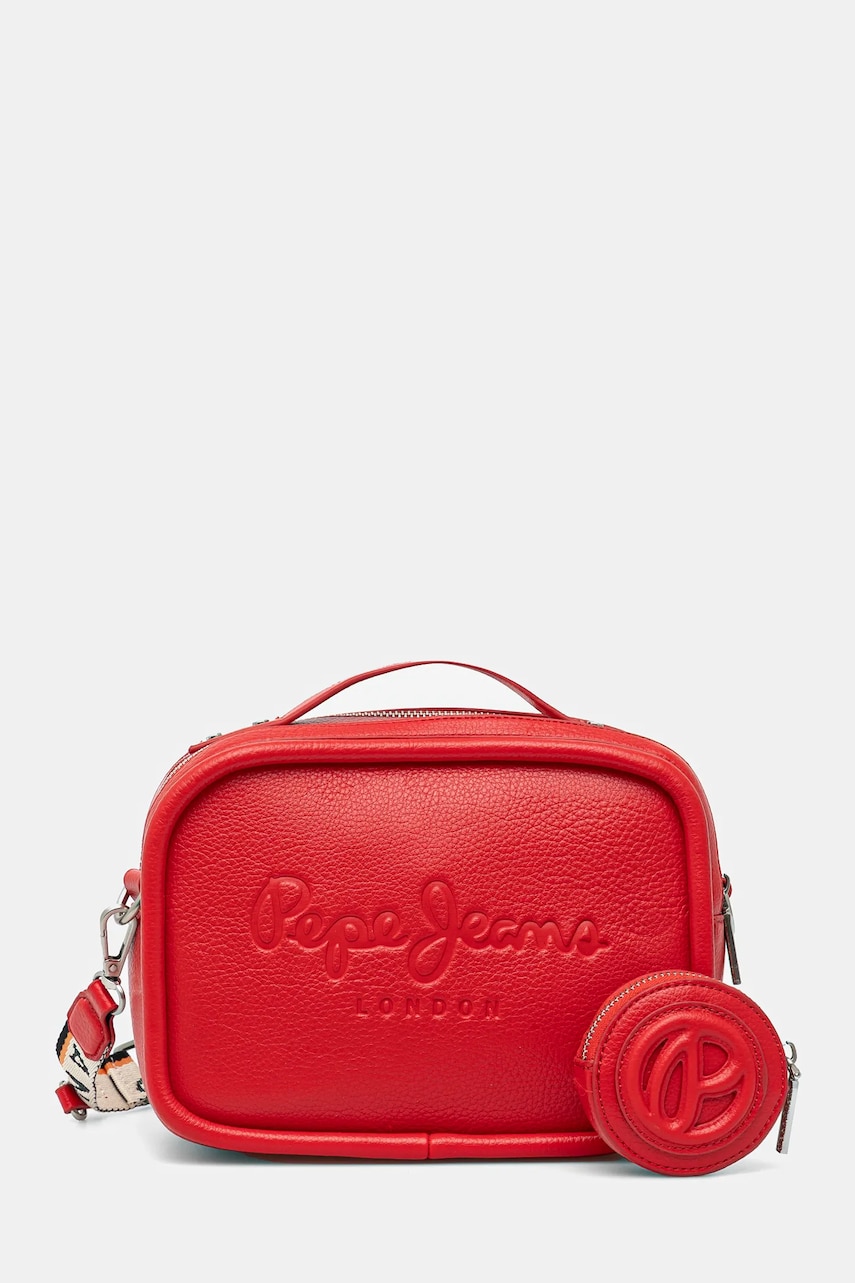 Pepe Jeans poseta BASSY MAIN culoarea rosu, PL031637 Pepe Jeans poseta BASSY MAIN culoarea rosu, PL031637