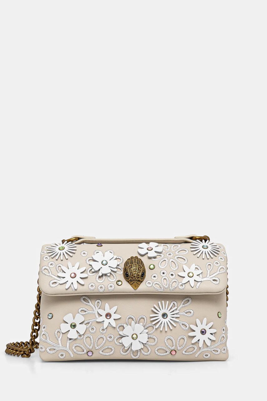 Kurt Geiger London poseta de piele KENSINGTON culoarea bej, 4373541109