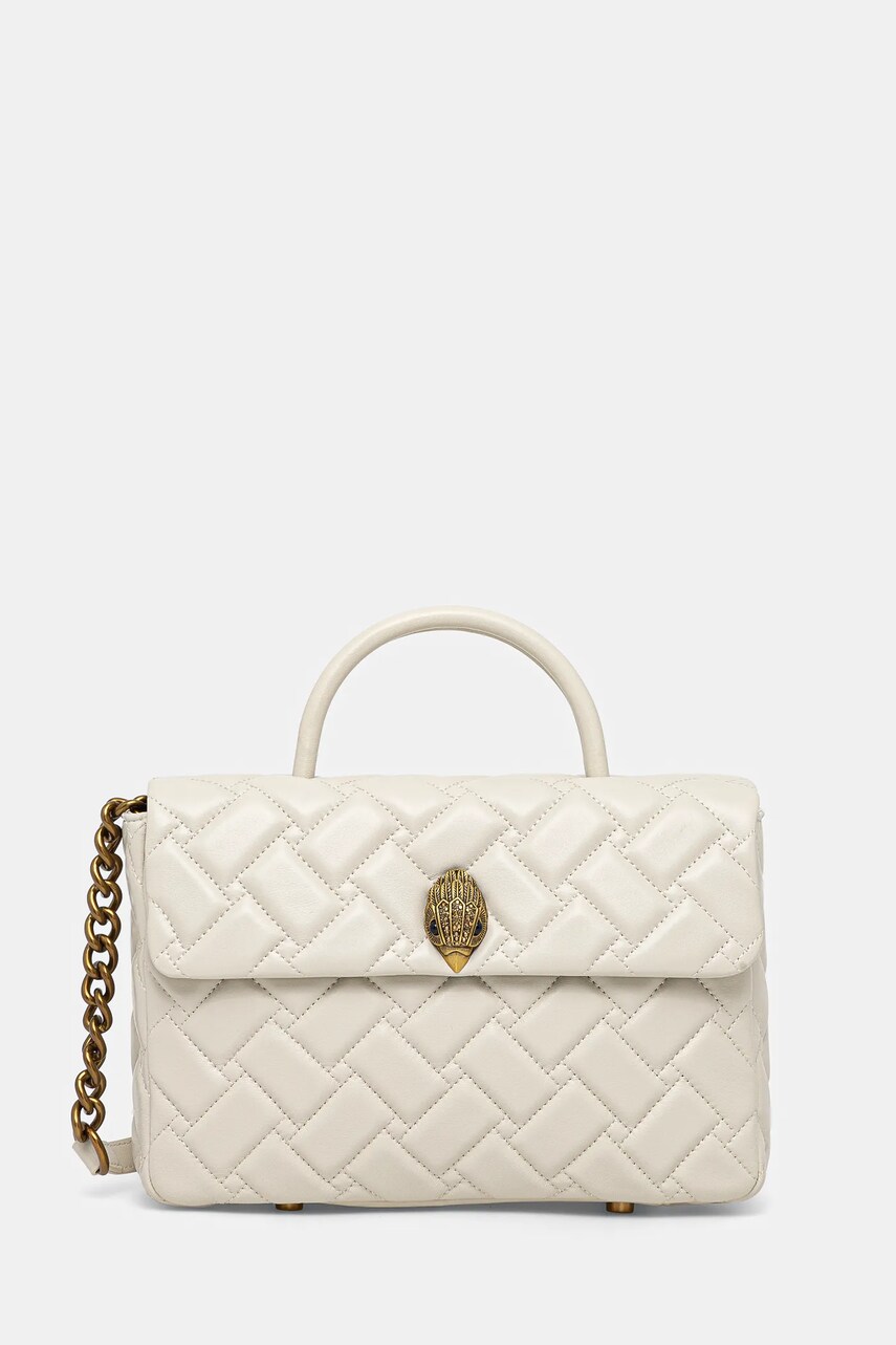 Kurt Geiger London geantă de piele KENSINGTON culoarea bej, 2709541109