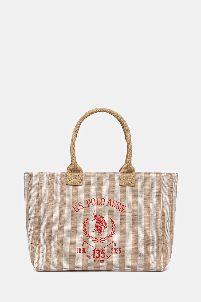 U.S. Polo Assn. geanta de bumbac Pool culoarea bej, BEU2P8693WCO