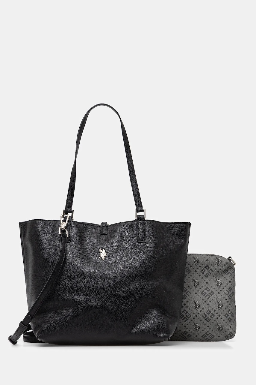 U.S. Polo Assn. poseta cu doua fete Malibu culoarea negru, BEUM08707WVP U.S. Polo Assn. poseta cu doua fete Malibu culoarea negru, BEUM08707WVP
