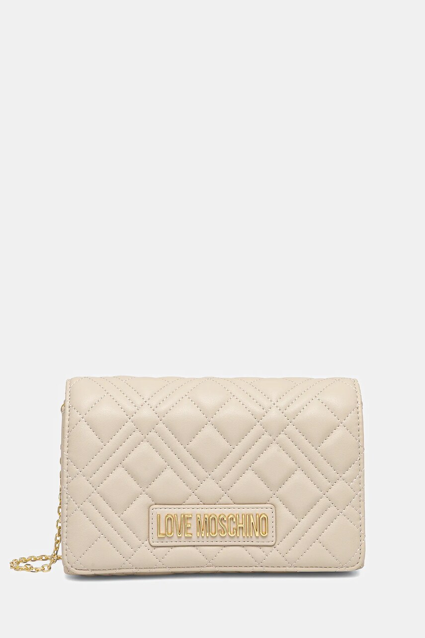 Love Moschino geantă culoarea bej, JC4248PP0MLA0110