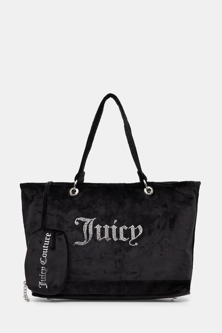 Juicy Couture geantă de mână din catifea Kimberly culoarea negru, BEJQL8761WPO