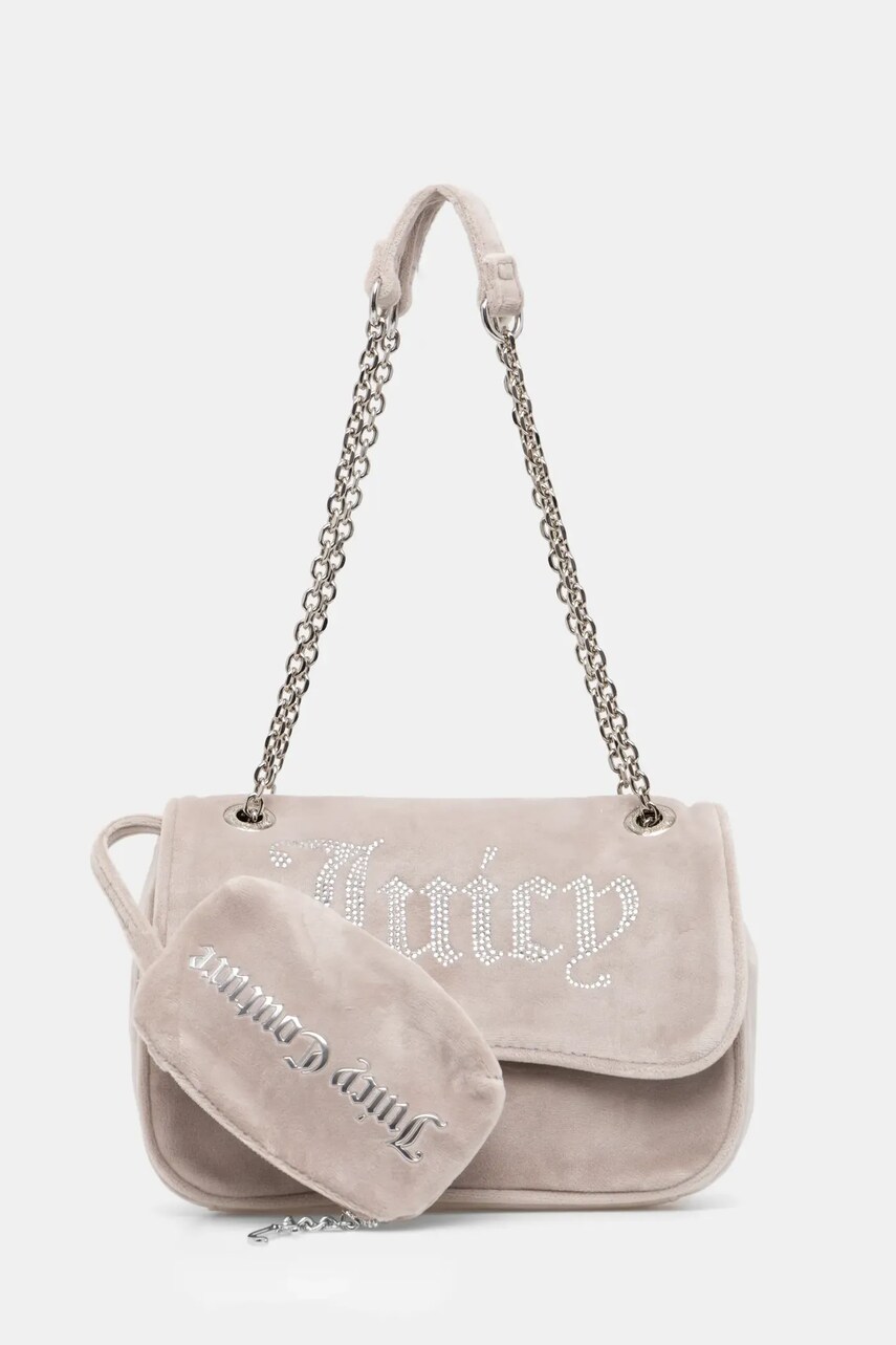 Juicy Couture geantă de mână din catifea Kimberly culoarea bej, BEJQL8762WPO