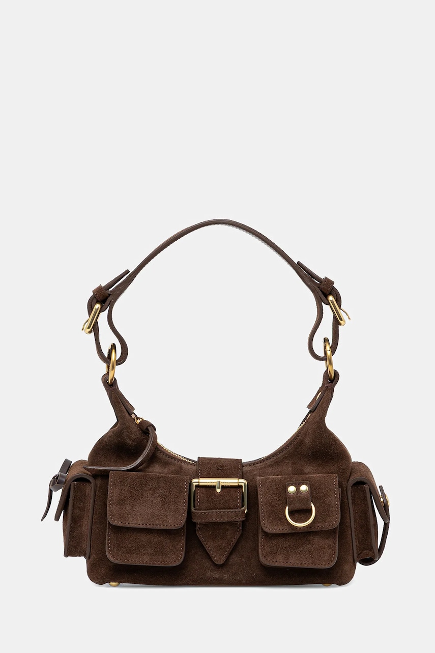 Levně Semišová kabelka The Kooples hnědá barva, AFSAMELIAS22