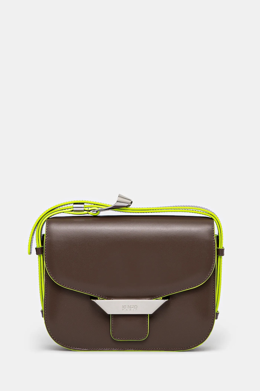 Kenzo geantă de piele culoarea maro, FF52SA318L3B.10