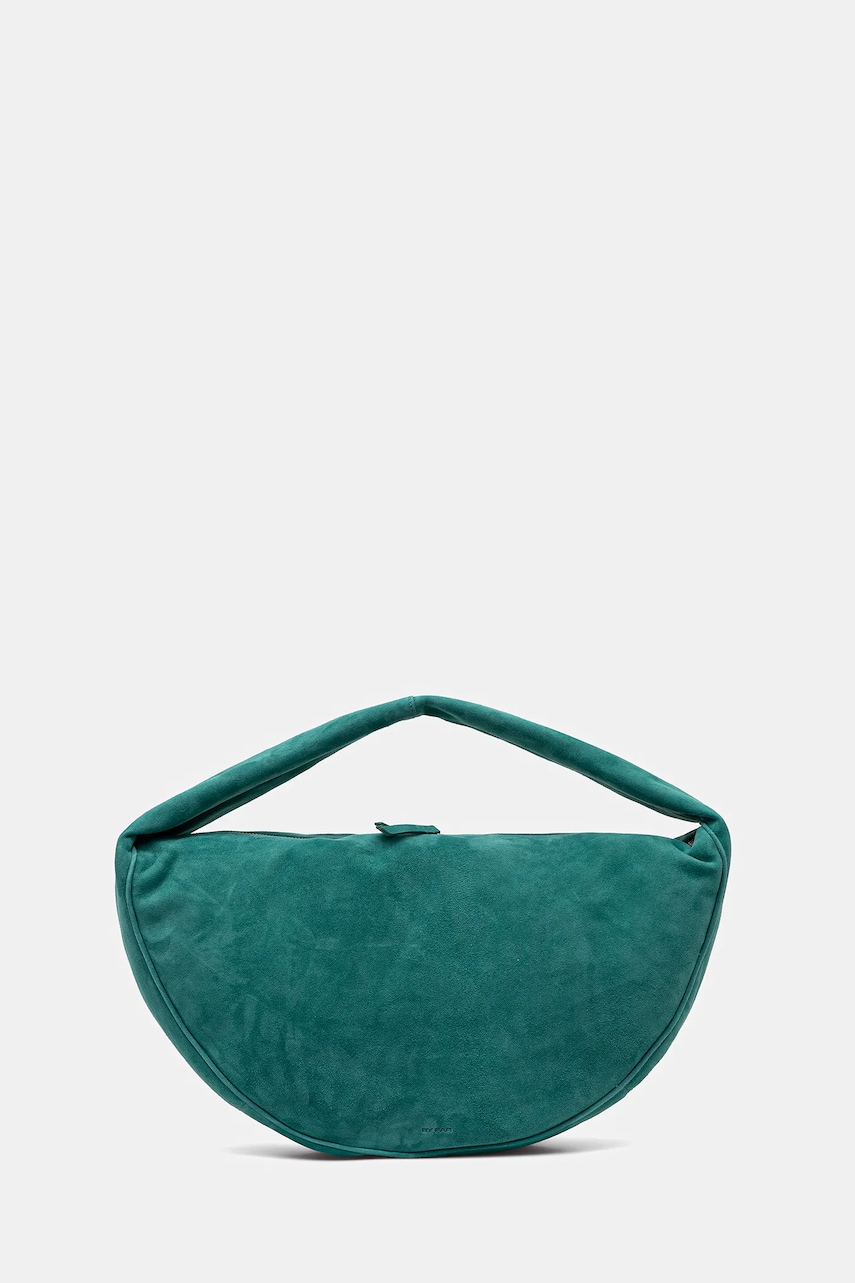 By Far geantă de piele întoarsă culoarea verde, MWBSB022KL007GR047PL