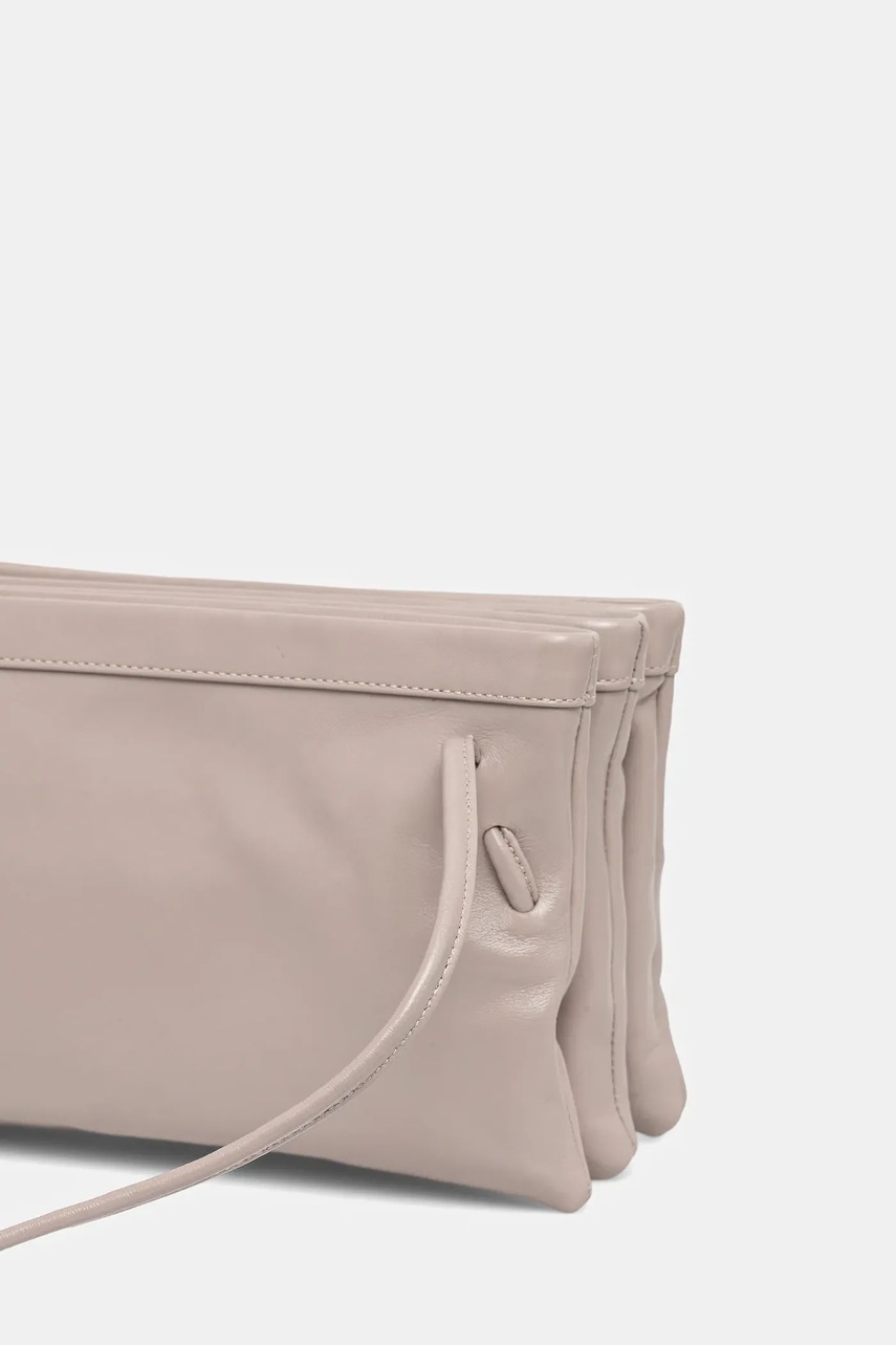 Δερμάτινη τσάντα By Far χρώμα: μπεζ, MWBSB057LL032GY024PL φωτογραφία