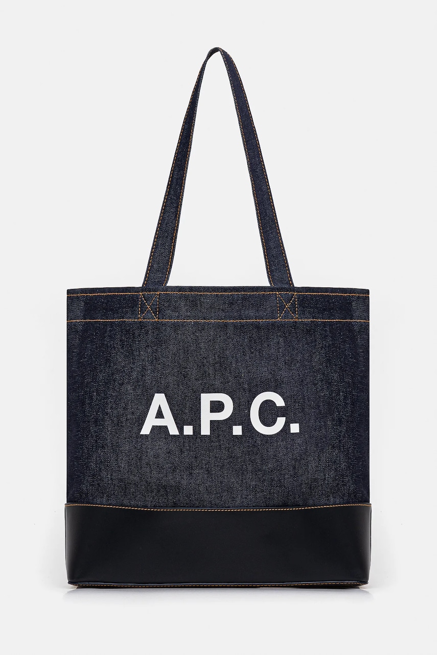 A.P.C. geantă Tote Axel E W culoarea bleumarin, CODDP.M61917