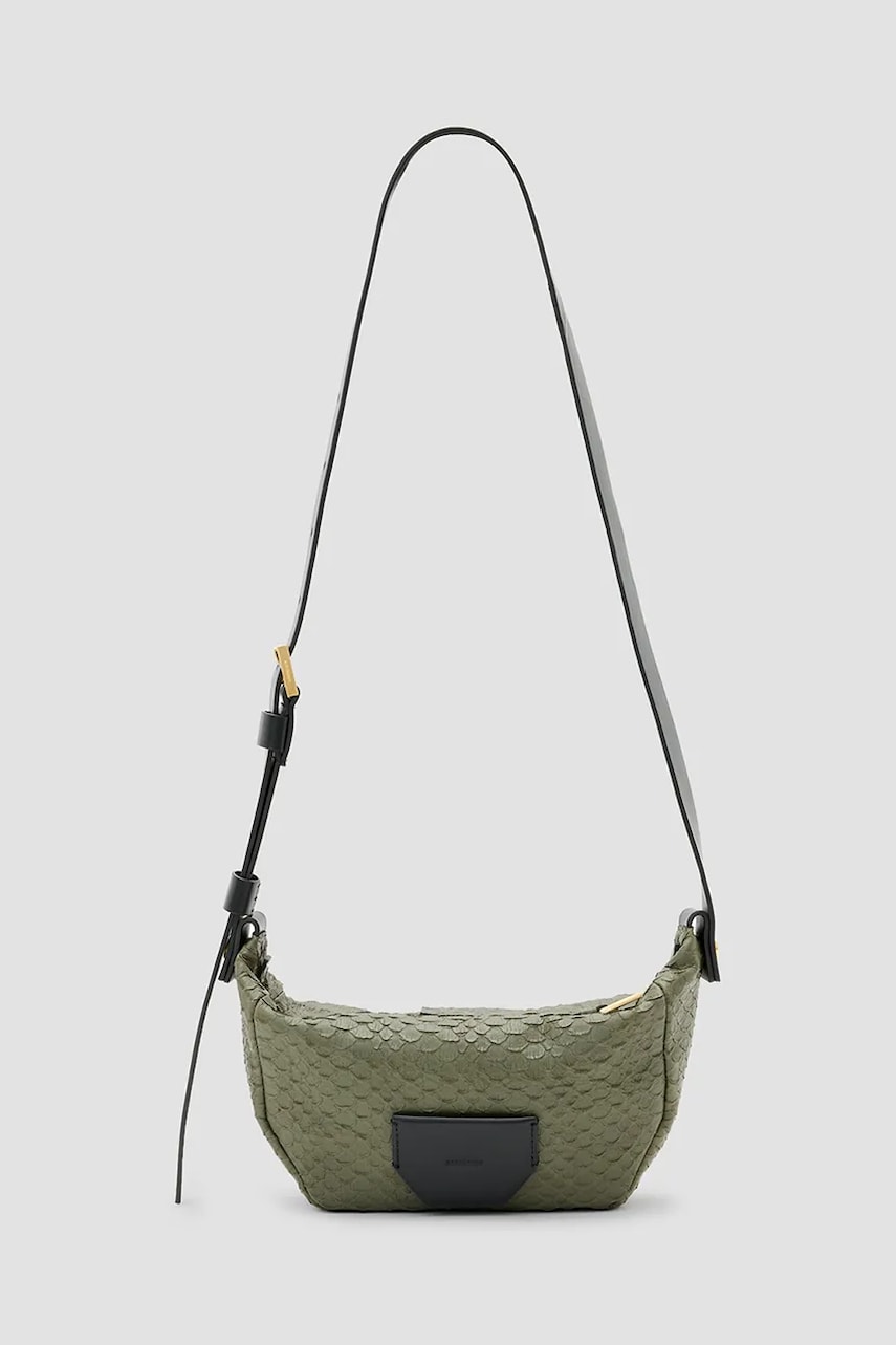 AllSaints geantă de piele MADEA SNAKE culoarea verde, W092XC AllSaints geantă de piele MADEA SNAKE culoarea verde, W092XC