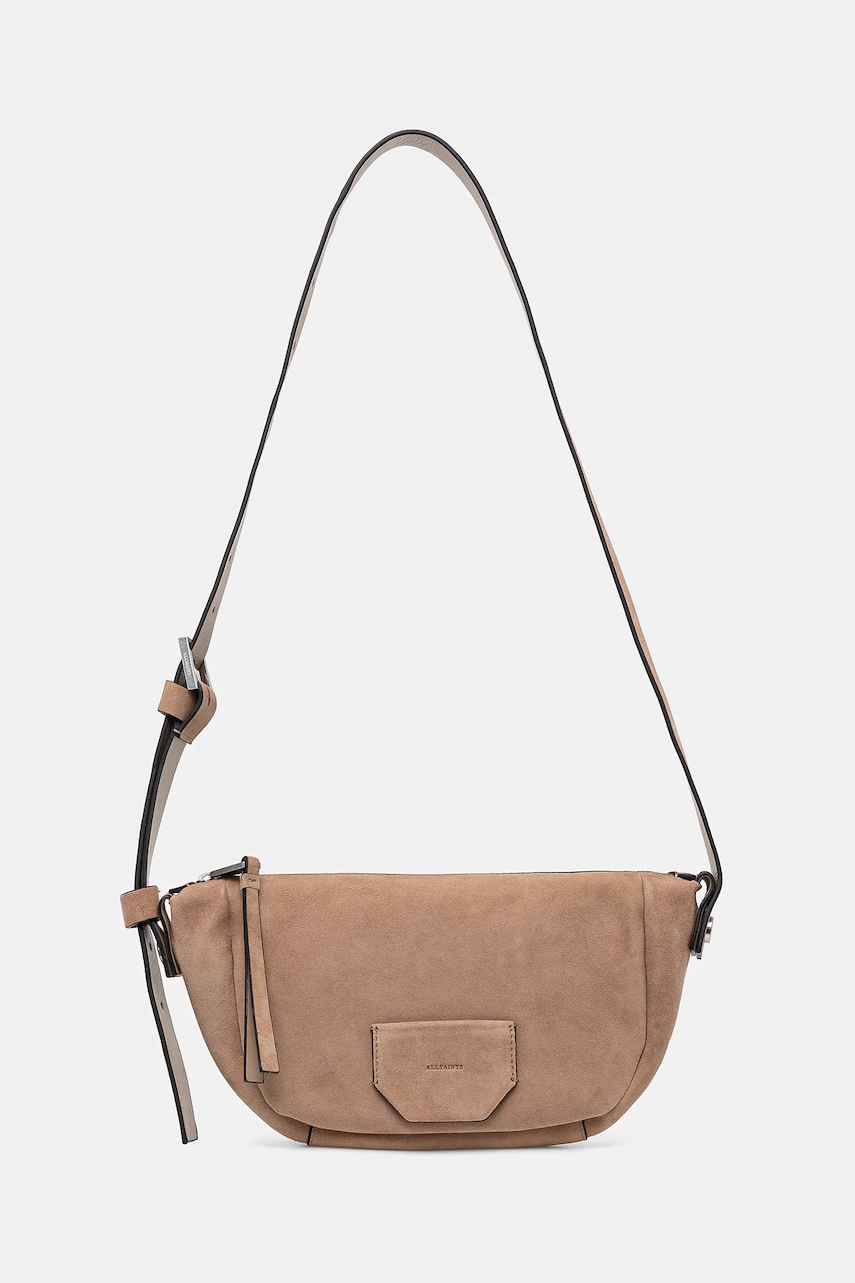 AllSaints geantă de mana din piele intoarsa MADEA SUEDE culoarea bej, W096XC AllSaints geantă de mana din piele intoarsa MADEA SUEDE culoarea bej, W096XC