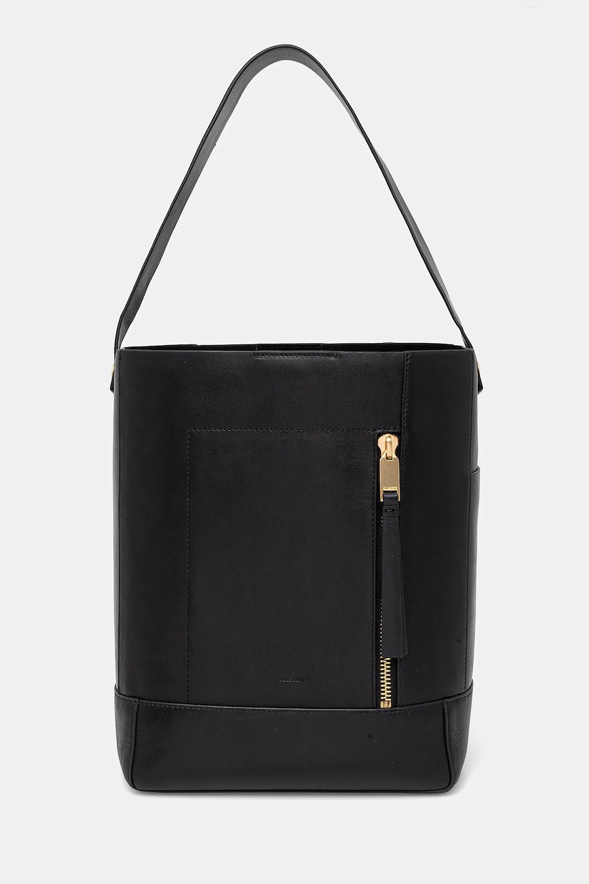 AllSaints geantă de piele ALBA HOBO culoarea negru, W110XC AllSaints geantă de piele ALBA HOBO culoarea negru, W110XC