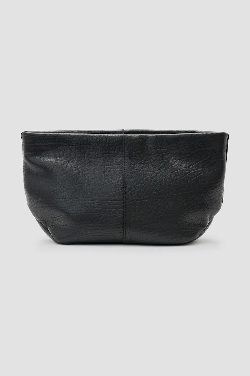 AllSaints borsetă de piele HEX GRAIN culoarea negru, W127XC