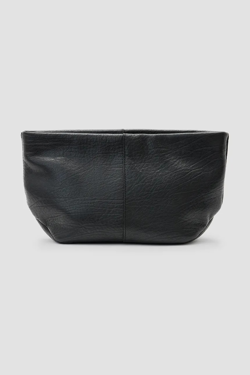 AllSaints borsetă de piele HEX GRAIN culoarea negru, W127XC