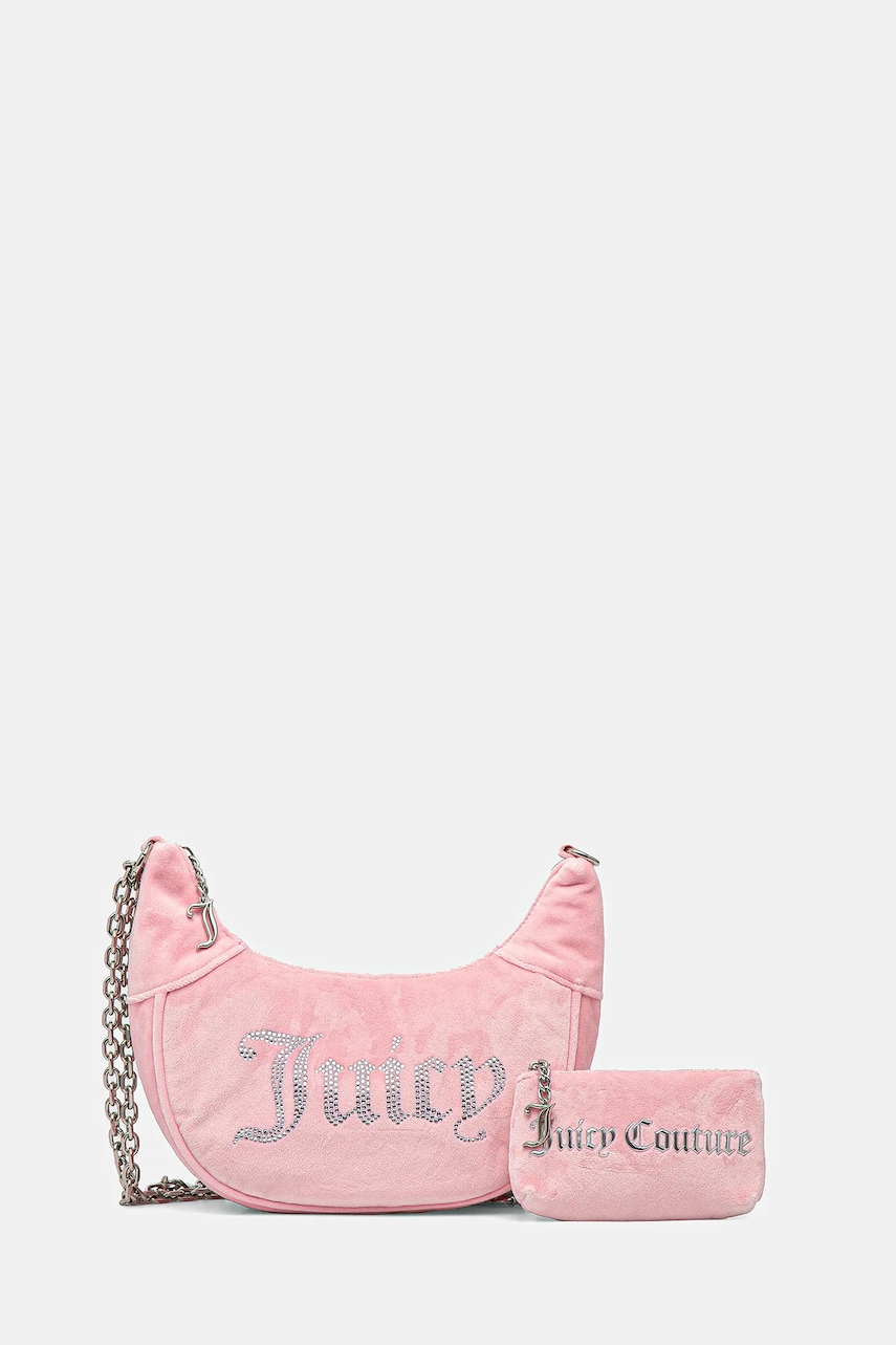 Juicy Couture geanta de mana din catifea KIMBERLY culoarea roz, BEJQL8764WPO