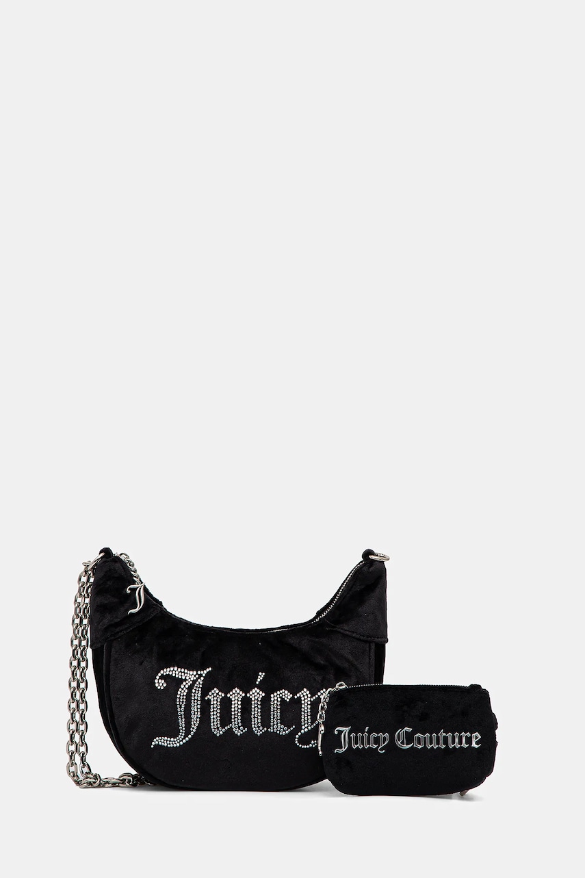Juicy Couture geantă de mână din catifea KIMBERLY culoarea negru, BEJQL8764WPO