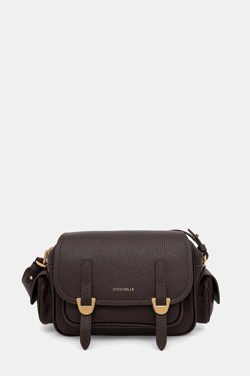 Coccinelle poșetă de piele COCCINELLECAMPUS culoarea negru, RFF 15 02 01