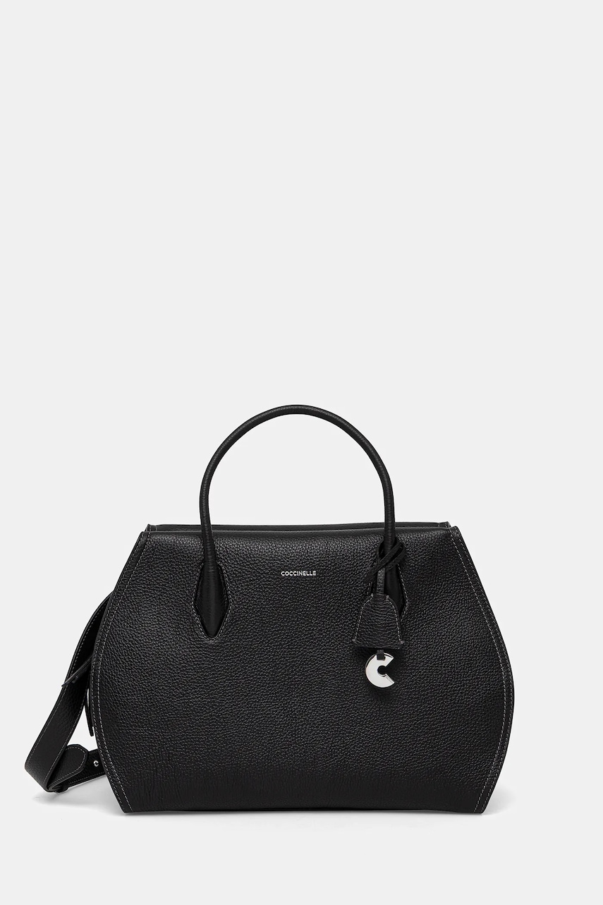 Coccinelle geantă de piele LORD culoarea negru, RBF 18 03 01