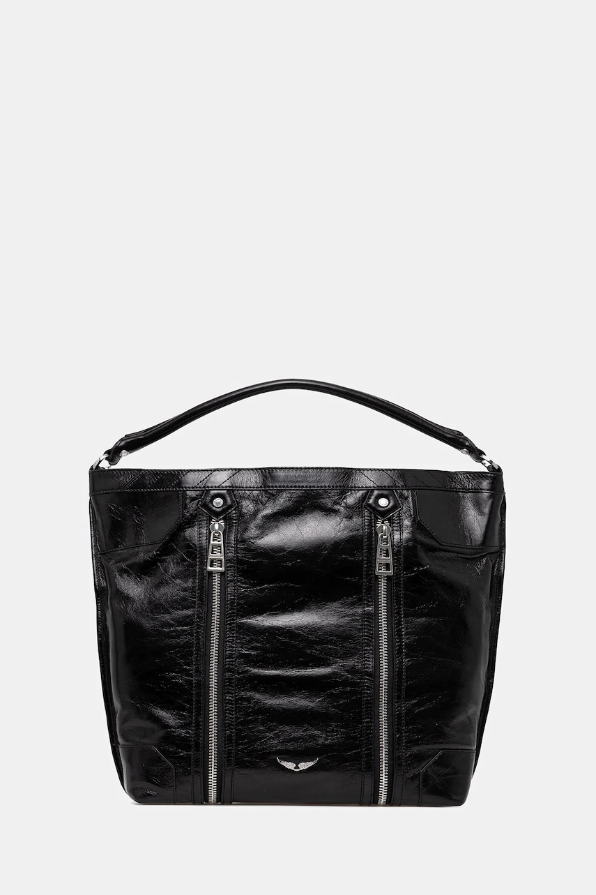 ZADIG&VOLTAIRE poșetă de piele culoarea negru, LWBA03843 ZADIG&VOLTAIRE poșetă de piele culoarea negru, LWBA03843
