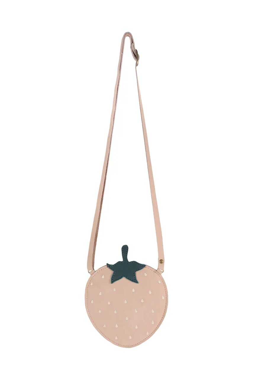 Donsje geanta de mana din piele pentru copii Nanoe Fruit Purse Strawberry culoarea roz, 5009002