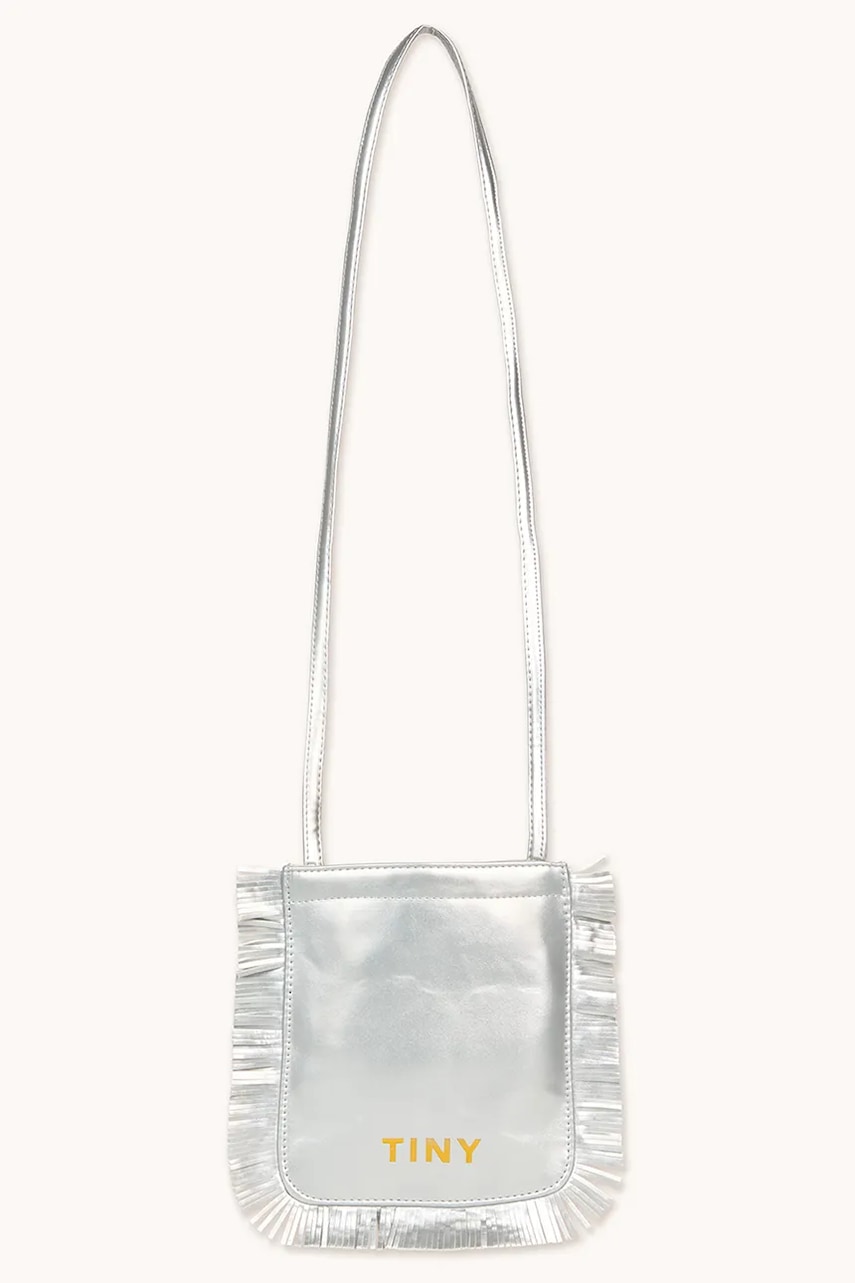 Детская сумочка Tinycottons FRINGES BAG цвет серебрянный SS25-387 Детская сумочка Tinycottons FRINGES BAG цвет серебрянный SS25-387