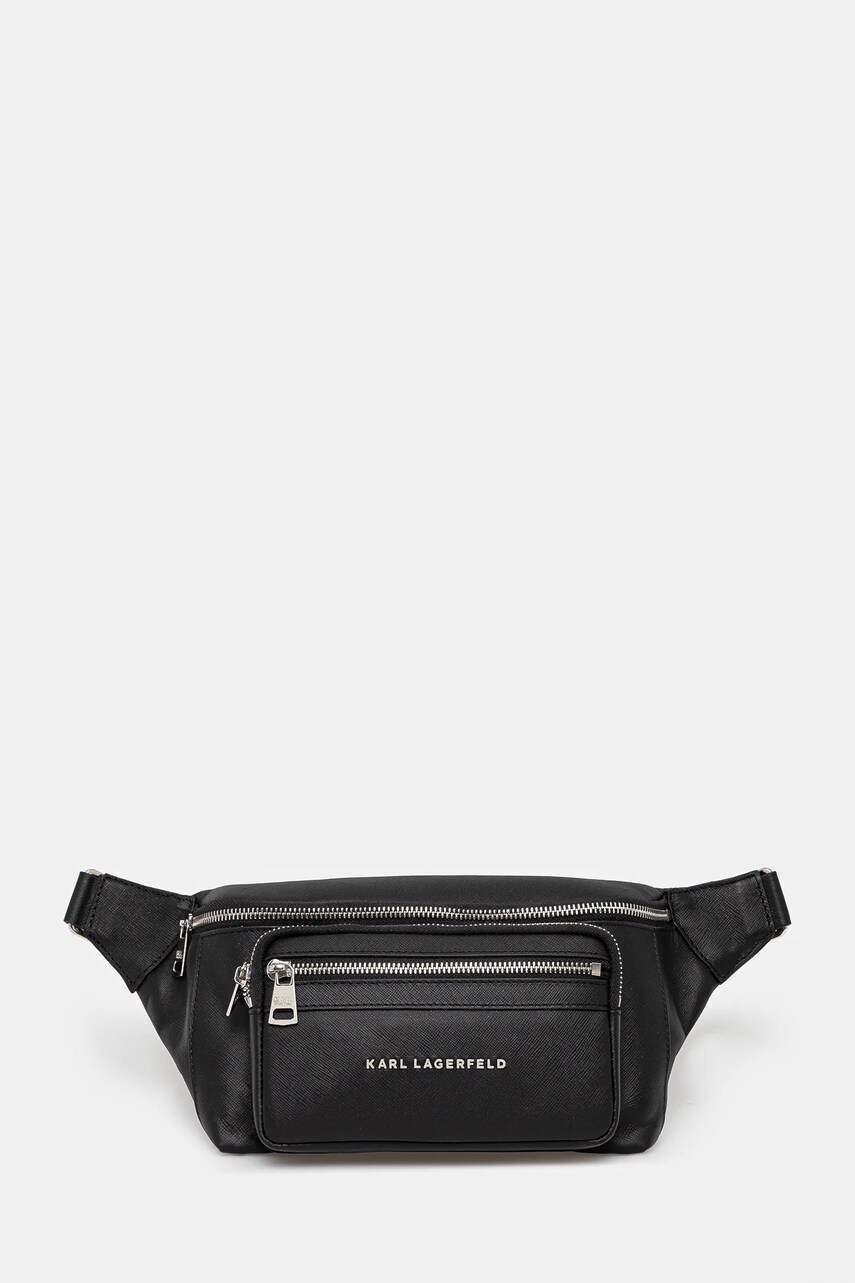 Karl Lagerfeld borsetă de piele culoarea negru, 551455.815914
