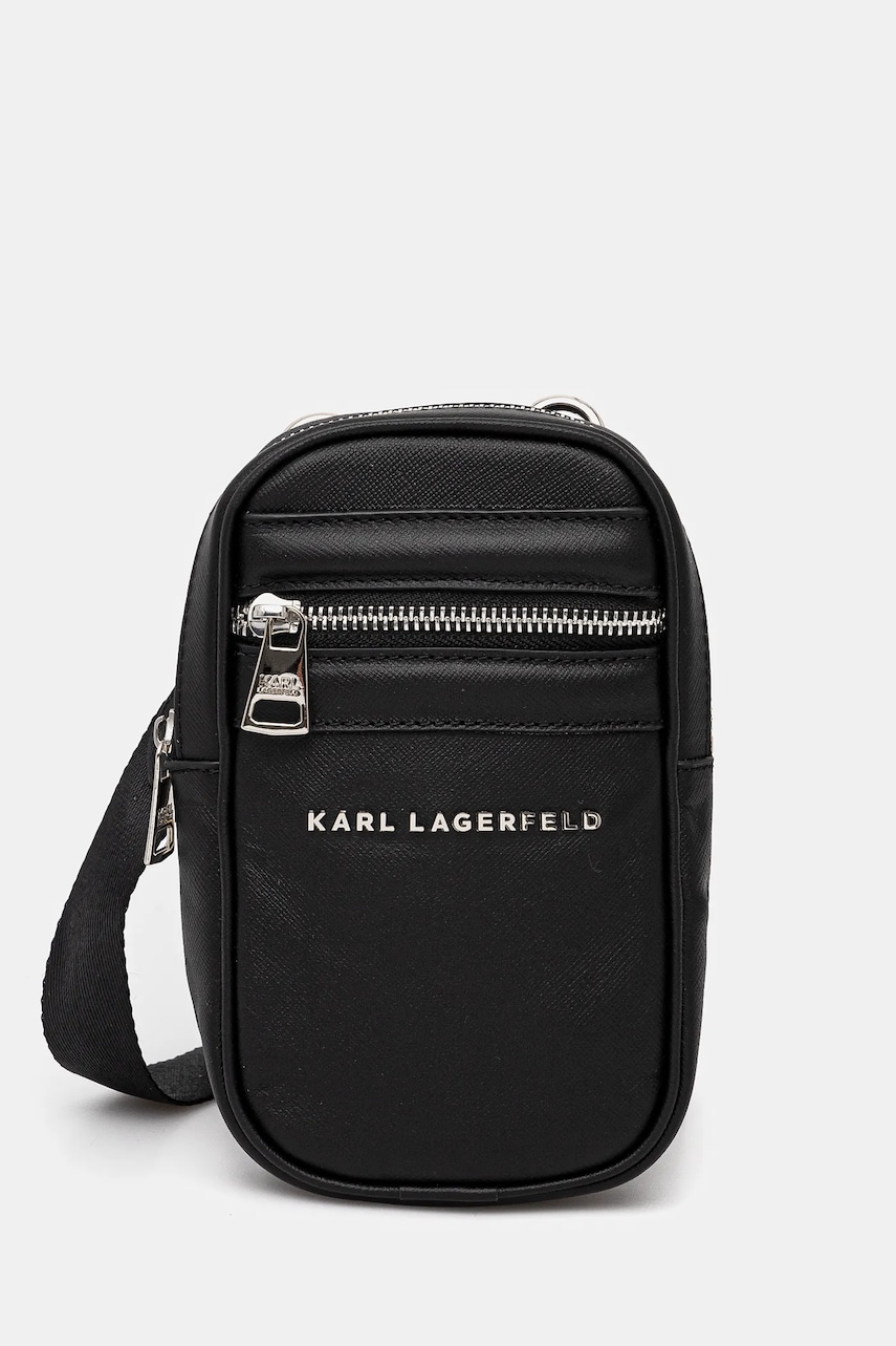Karl Lagerfeld borseta de piele culoarea negru, 551455.815922 Karl Lagerfeld borseta de piele culoarea negru, 551455.815922