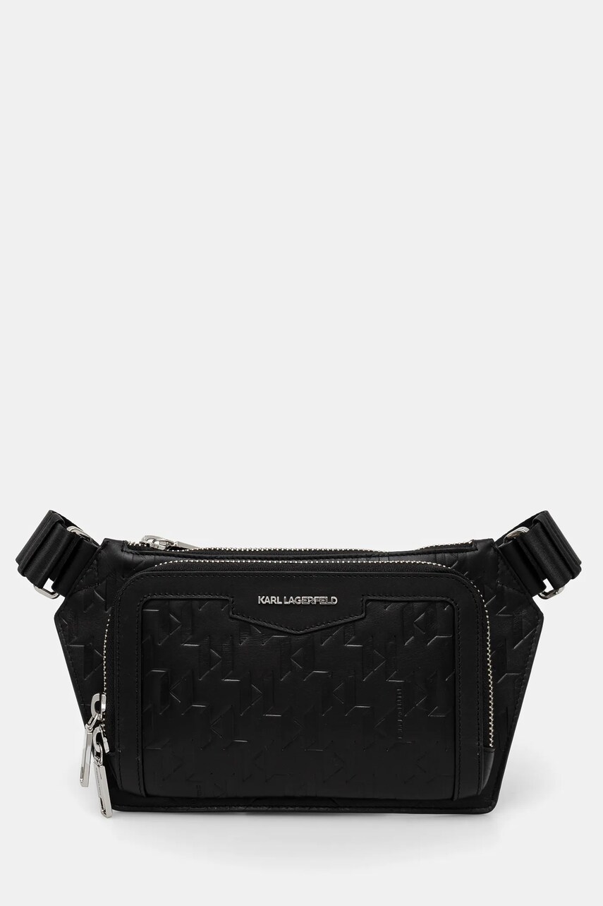 Karl Lagerfeld borseta de piele K/LOOM culoarea negru, A1M30004