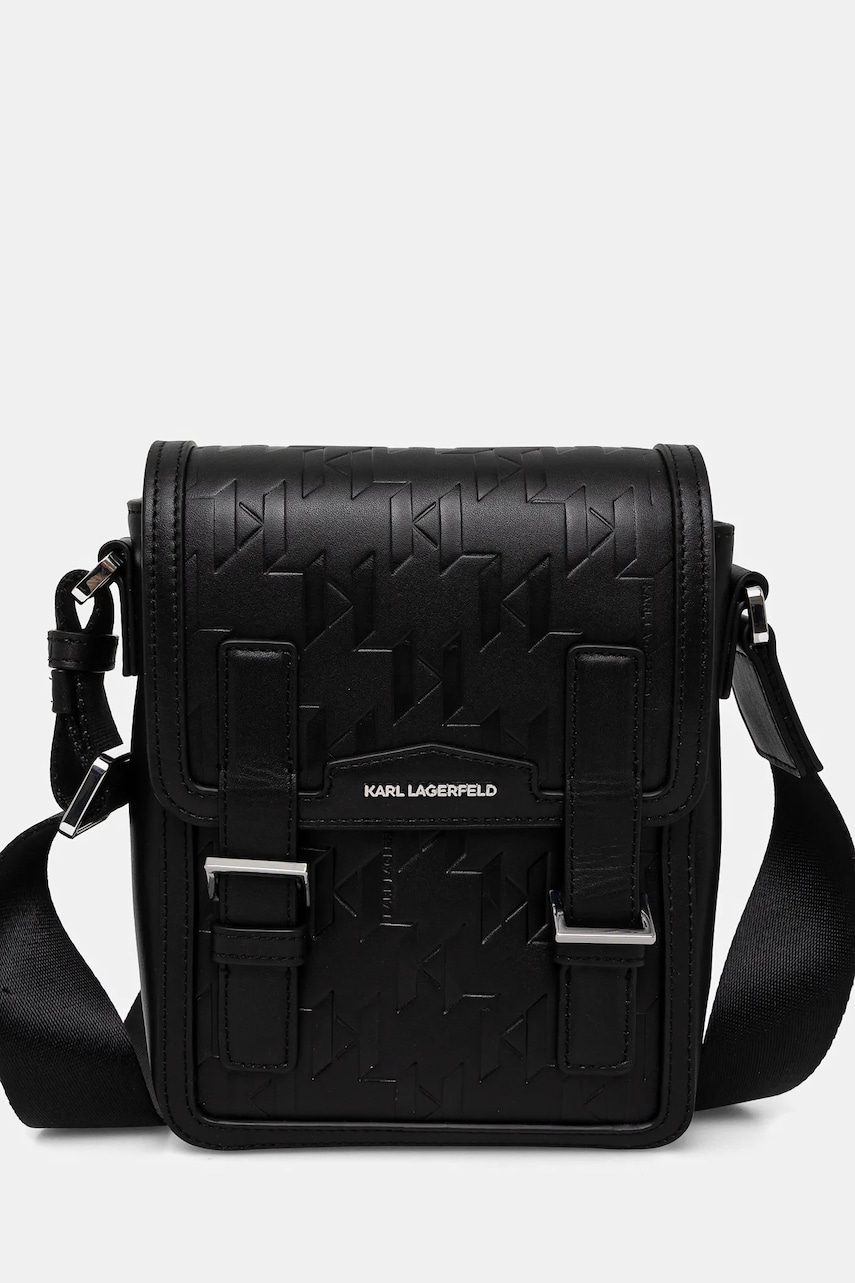 Karl Lagerfeld borsetă de piele K/LOOM culoarea negru, A1M30095 Karl Lagerfeld borsetă de piele K/LOOM culoarea negru, A1M30095