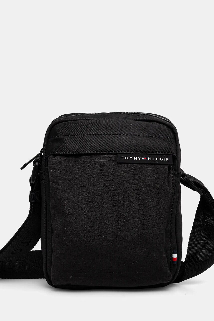 Levně Ledvinka Tommy Hilfiger černá barva, AM0AM13297